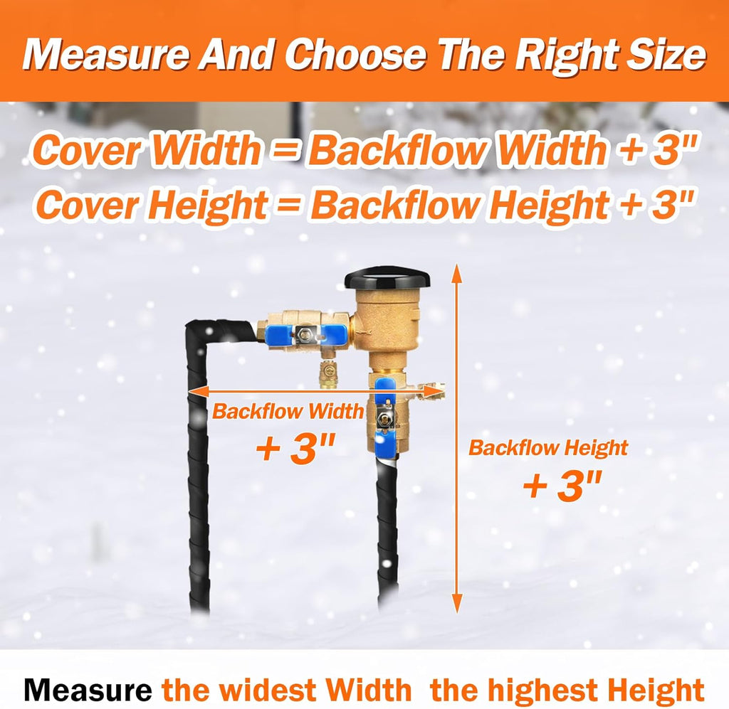 Backflow Preventer Pipe Insulation Cover (5°F) - Irrigation Sprinkler Valve Insulated Pouch - Water Well Pump Cover - Sturdy 5 Layers for Winter Freeze Protection, 40" W x 24" H, Beige