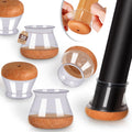 Chair Leg Floor Protectors Chair Leg Protectors for Hardwood Floors Felt Silicone Caps Strengthen Bottom Protection Anti-Scratch Reduce Noise 32 Pack Clear Round Large Fit 1-3/16" to 1-5/8" (30-40mm)