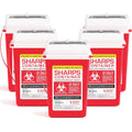 Sharps Container Large - Sharps Containers for Home Use and Labs - Portable Needle Disposal and Travel Size Biohazard Bin - 1 Quart (Pack of 5)