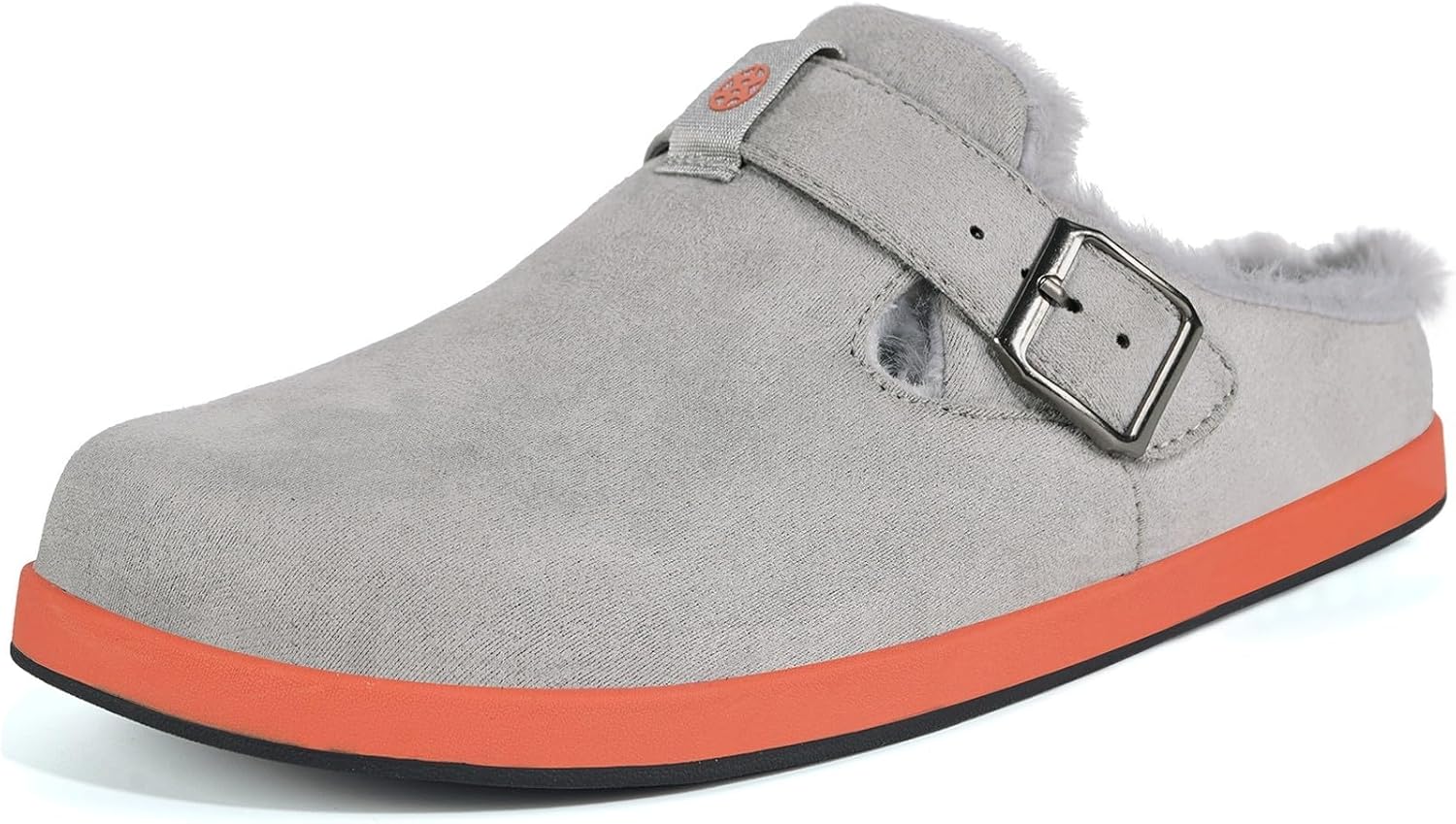 Fur Lined Clogs for Women Men Suede Winter Slippers Arch Support Slip on Mules Potato Shoes with Removable Cushion Footbed Warm Home House Shoes