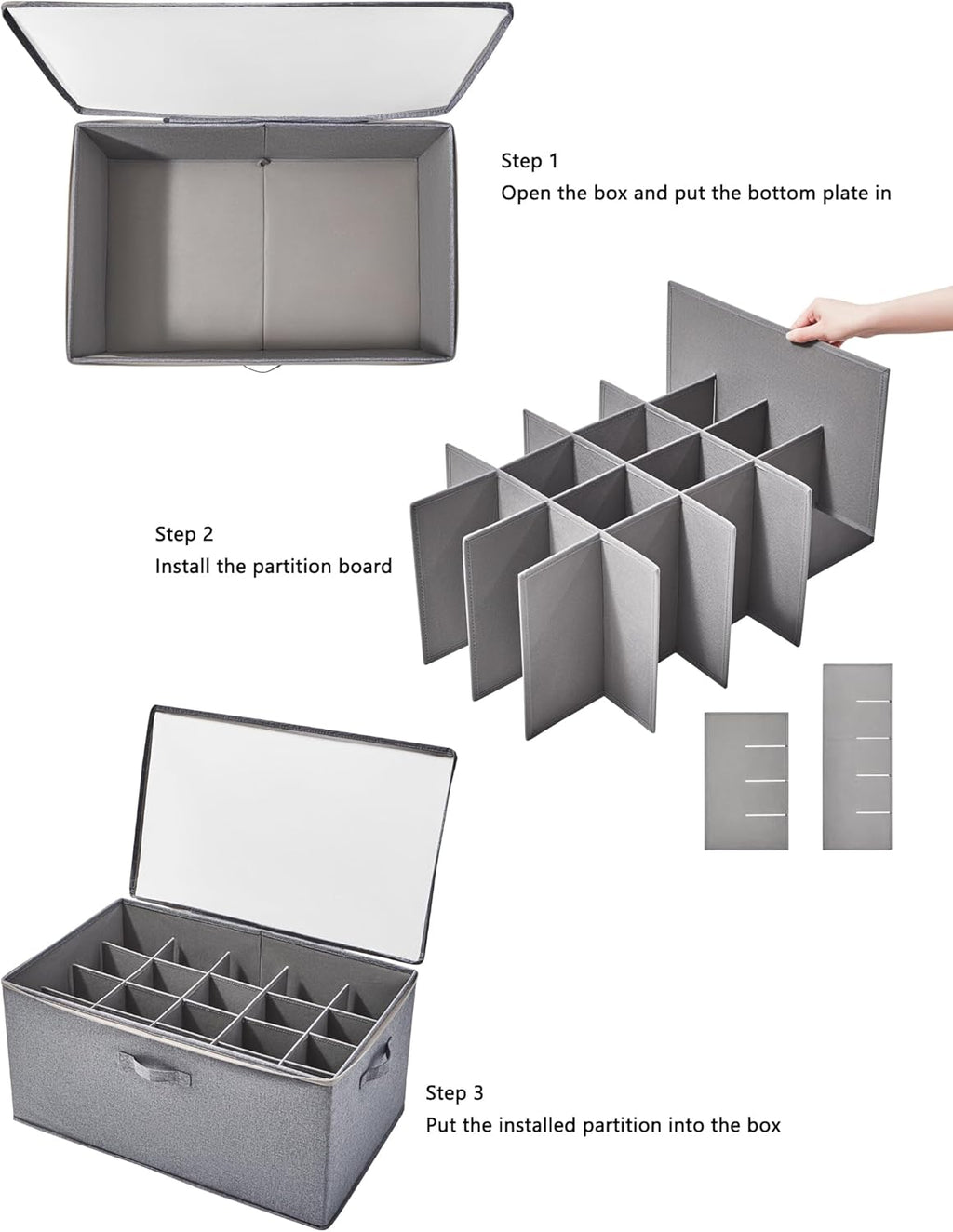 Shoe Storage Organizer for Closet, Shoe Box Organizer, Space Saving Foldable Shoe Rack, Shoe Storage Cabinet with Clear Cover and Reinforced Handles, Fits 20 Pairs, Black