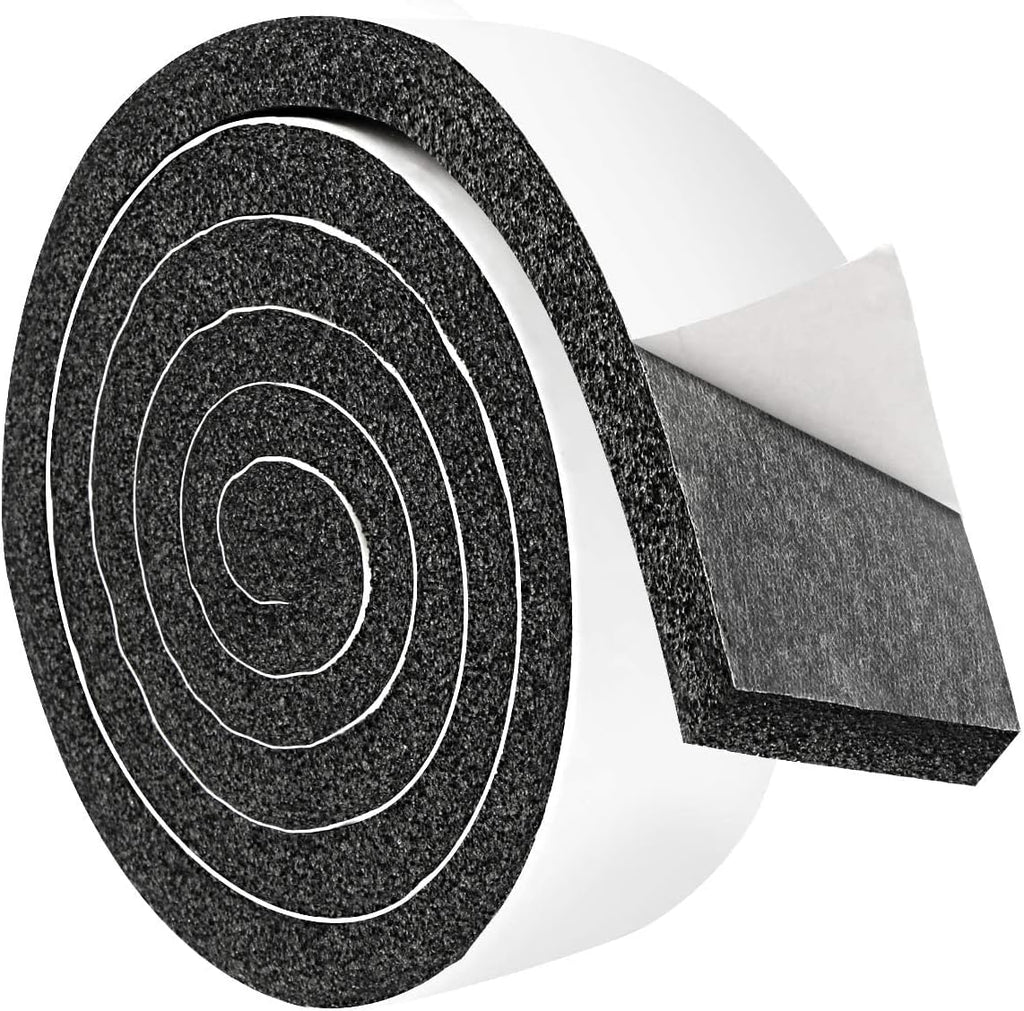 2 Rolls 2 Inch W 1/2 Inch T Weather Stripping Air Conditioner Open Cell Foam Seal Tape, Window Insulation High Resilience Seal Strip for Doors Window,Total 11FT