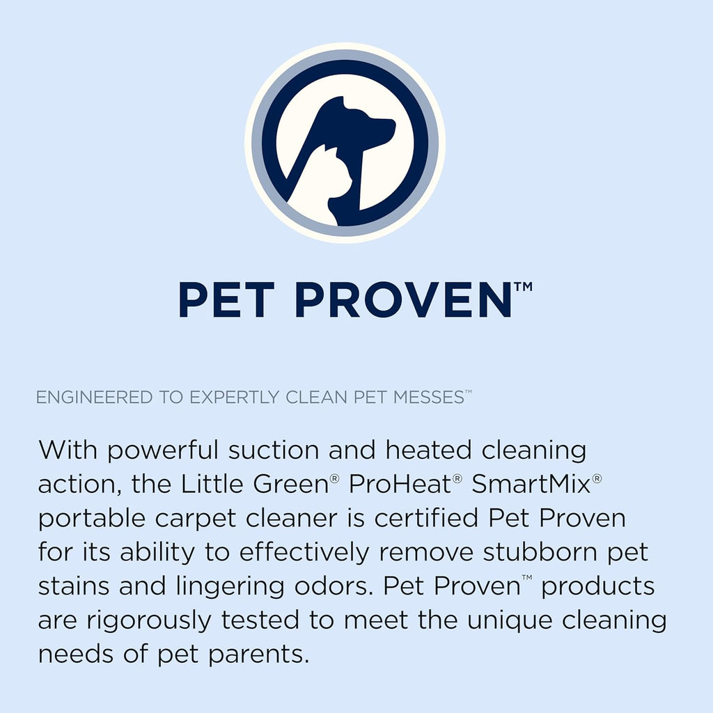 BISSELL Little Green ProHeat SmartMix, Portable Deep Cleaner, Self-Cleaning Tough Stain Tool and Specialized Pet Hair Removal Tool Included, 3935