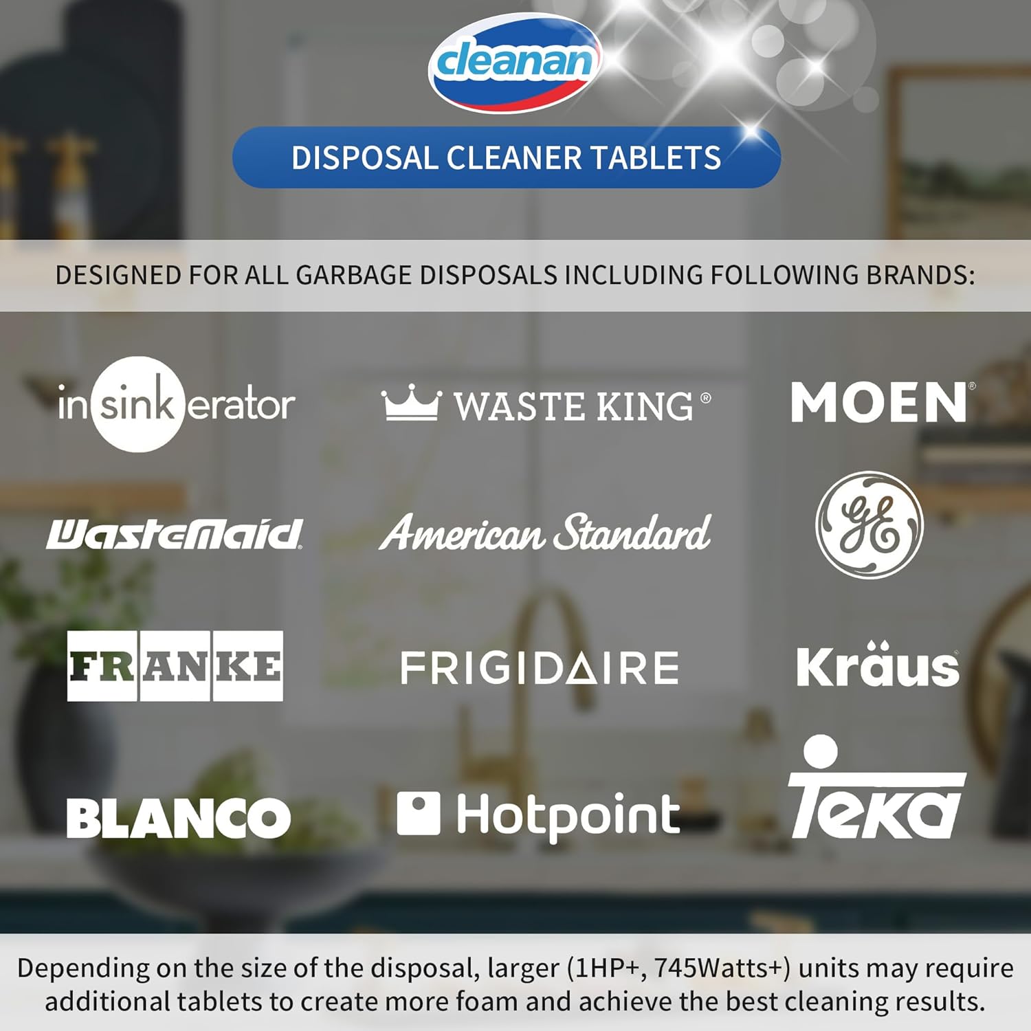 Foaming Garbage Disposal Cleaner and Deodorizer Tablets-24 Pack Food Disposal Cleaner, Quickly Eliminates Odors, XL Powerful Foaming Action, Refreshing Lemon Scent, Natural Ingredients, 1 Year Supply
