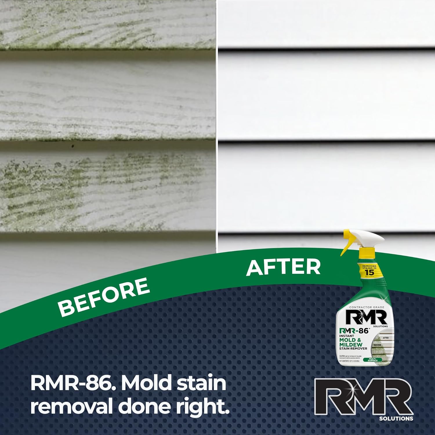 RMR-86 Instant Mold and Mildew Stain Remover Spray - Scrub Free Formula, 30 Fl Oz
