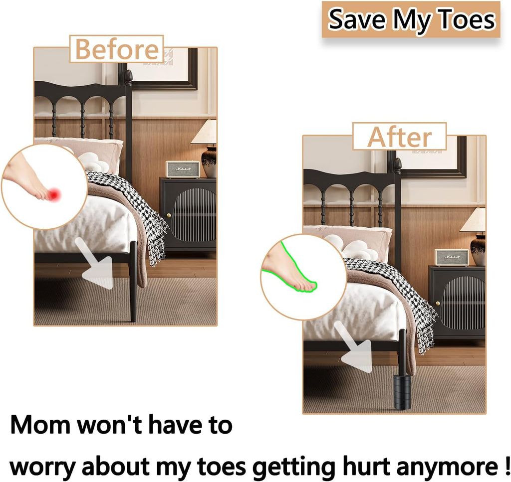 4 Pcs Bed Frame Toe Protectors, Non-Adhesive Bed Frame Leg Covers for Toe Savers, Toe Cushion for Any Furniture Leg - Prevents Toe Injuries from Hitting Hard Furniture Legs