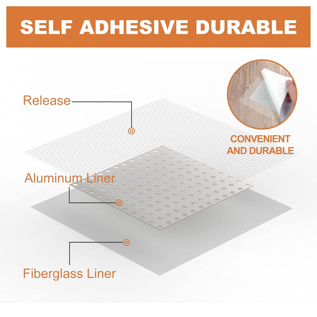 Drywall Repair Kit,Drywall Patch Repair Kit,2/4/6/8inch Self Adhesive Repair Patch,Quick Repair Drywall Large Holes