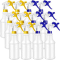 Eccliy 12 Pcs 16 Oz Plastic Spray Bottle, Adjustable Empty Reusable Sprayer for Cleaning, Planting, Water, Bathroom and Kitchen, BBQ, Commercial and Residential(Yellow, Blue,Original)