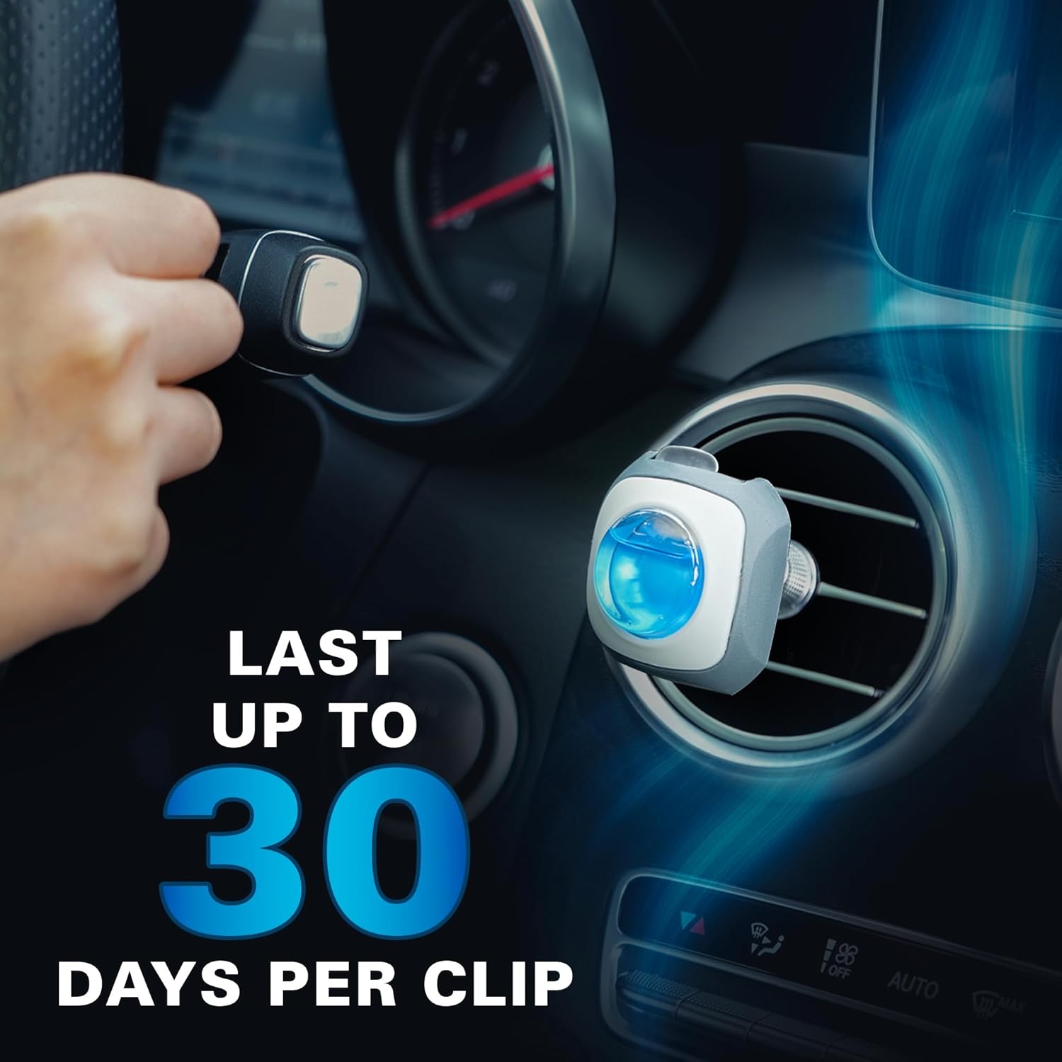 Air Jungles New Car Scent Car Air Freshener Clip, 6 Vent Clips, 4ml Each, Long Lasting Air Freshener, Up to 180 Days Odor Eliminator