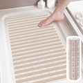 Matace Non Slip Rubber Bathtub & Shower Mat with Suction Cups, Thick Textured Surface, Fast Drain and Upright Drying Design, No Pooling Water for Better Hygiene, 27 x 16 Inch, Beige