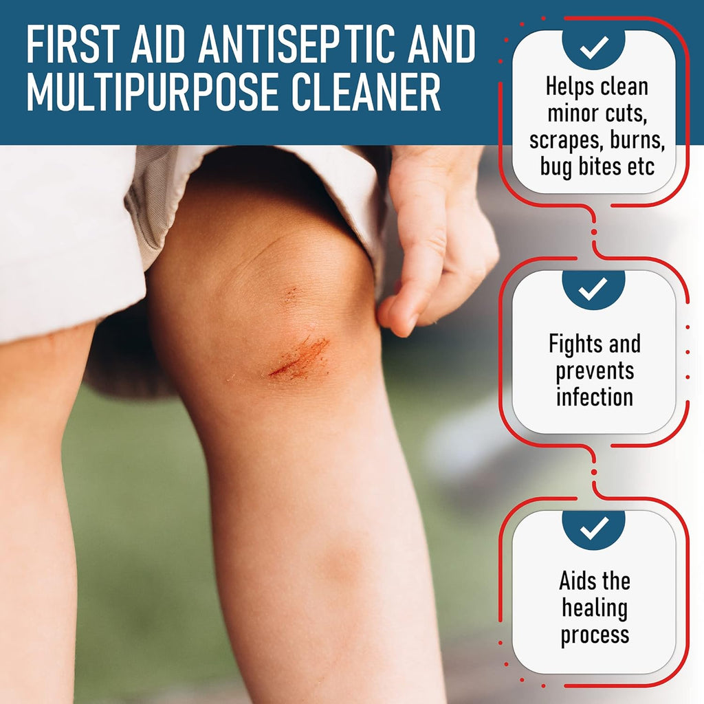 3% Hydrogen Peroxide - First Aid Antiseptic & Multipurpose Cleaner - Topical Wash for Cuts, Scrapes and Minor Cuts - H2O2 Hydrogen Peroxide 3 Percent USP Solution (4 Gallon)