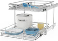 ROOMTEC Individual Pull Out Cabinet Organizer (20" W x 21" D), 2 Tier Spice Rack Organizer for Cabinet, Slide Out Drawer Pantry Shelf Organization and Storage for Kitchen Bathroom