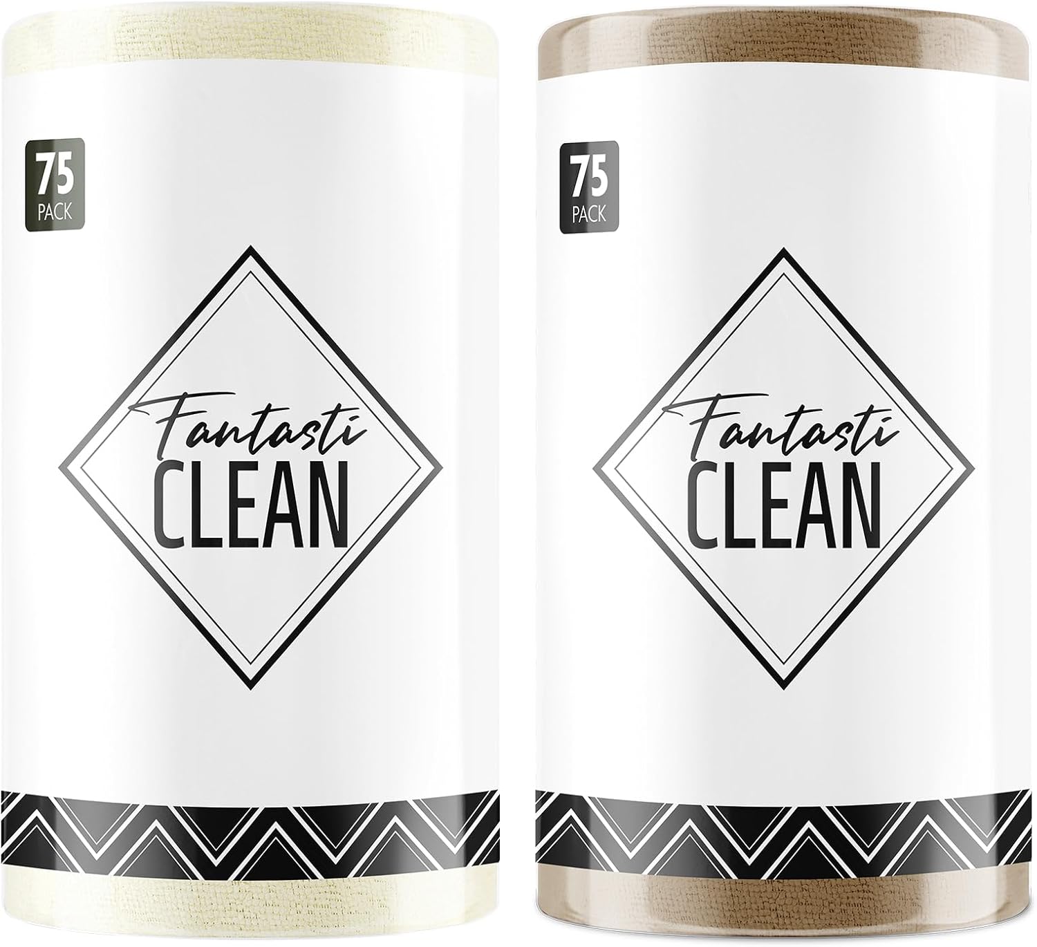 Fantasticlean Microfiber Cleaning Cloth Roll -150 Pack, Tear Away Microfiber Towels, 12" x 12", Reusable, Washable, Ultra Absorbent Dishcloth for Home Supplies, Car, Pet, Kitchen (Tan & Beige)