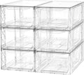 Plastic Drawers Storage, 6Pack Clear Stackable Storage Drawers, Acrylic Storage Bins with Drawers for Fridge Organizers, PlasticDrawers Stackable for Makeup Organizers Cosmetic Display, Medium