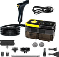 Handheld Pressurized Steam Cleaner， 6-Level Adjustable Handle 20s Heat-Up Big Tank, Portable Steamer for Cleaning Stubborn Dirt Grease Tile Grout Floor Car (Black/Yellow)