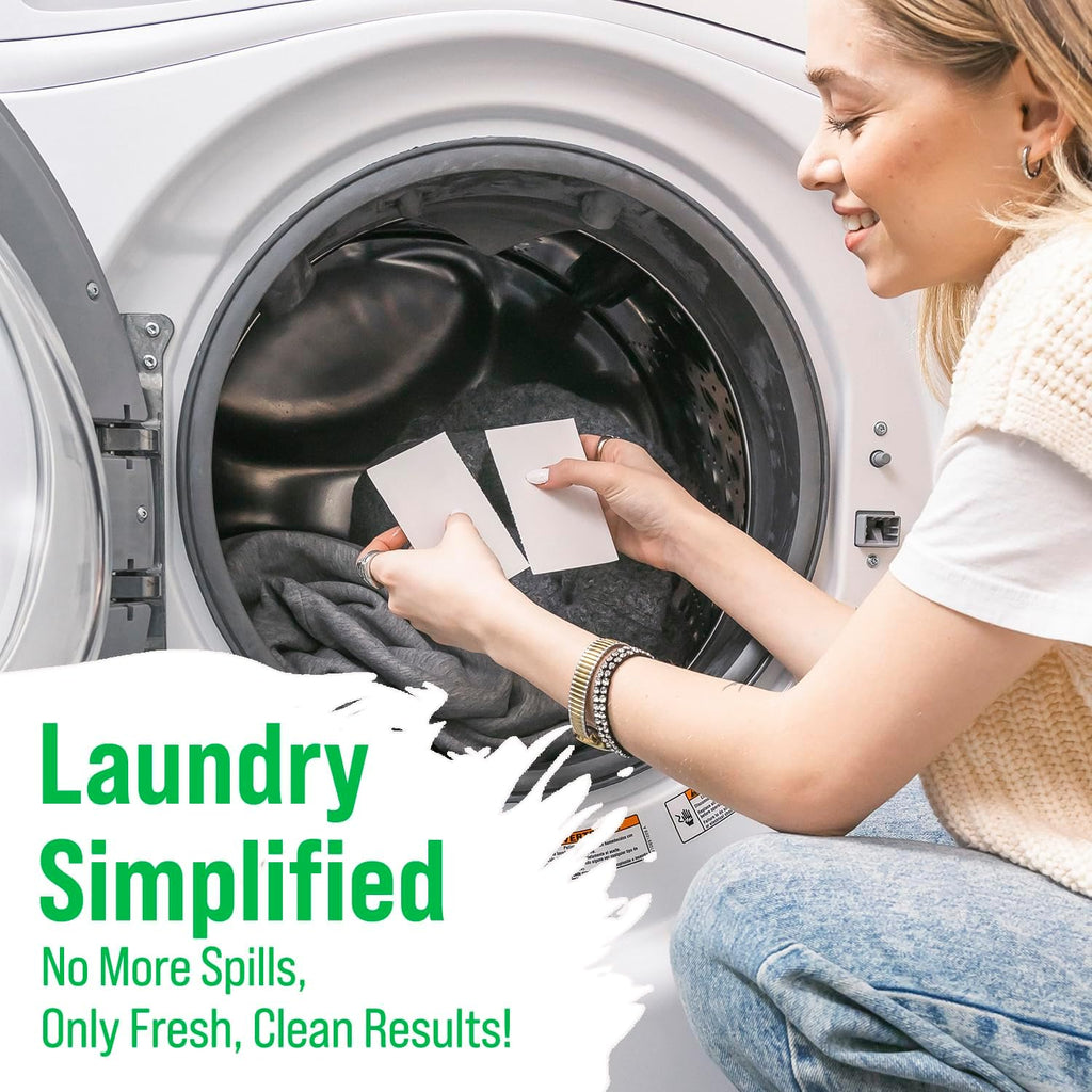 Rockin' Green Active Wear Travel Laundry Detergent Sheets Unscented - Mess-Free Laundry Sheets Detergent with Sodium Bicarbonate - Easily Dissolvable Laundry Soap for Traveling (104 Loads)