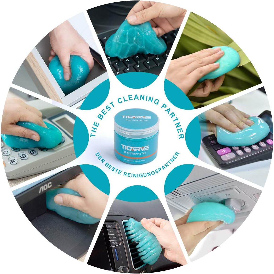 TICARVE Cleaning Gel for Car Detail Tools Car Cleaning Automotive Dust Air Vent Interior Detail Putty Universal Dust Cleaner for Auto Laptop Car Slime Cleaner
