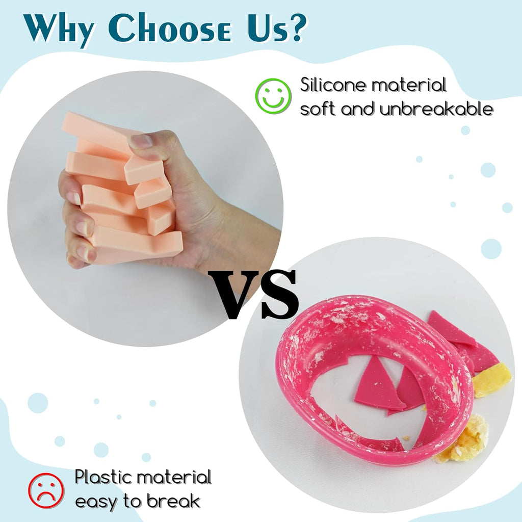 Silicone Soap Dish for Bar Soap Holder for Shower Bathroom Self Draining Waterfall Drying Tray Keep Soap Bars Dry Clean & Easy Cleaning (Grey/Pink, 2)