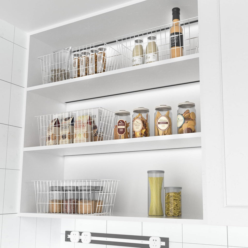 SANNO 15.7in Freezer Baskets Bins - Freezer Storage Containers Organizer for Office, Bathroom, Pantry