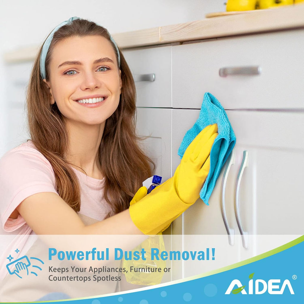 AIDEA Microfiber Cleaning Cloth-100PK, Soft Microfiber Towels for Cars, Absorbent Cleaning Rags, Lint-Free Streak-Free Wash Cloths for House, Kitchen, Window(12in.x12in)