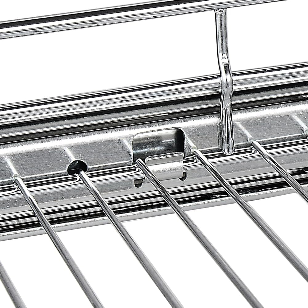 OCG Pull Out Cabinet Organizer (21" W x 21" D), Pull out Shelves 1 Tier, Cabinet Slide Out Shelves for Base Cabinet Organization in Kitchen Bathroom Pantry, Bottom Mount, Chrome Finish