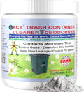 ACT Trash Deodorizer and Cleaner | Eliminates Odors Controls Garbage Sludge | for Garage and Outdoor Bins | Dry Powder Eco-Friendly (8oz)