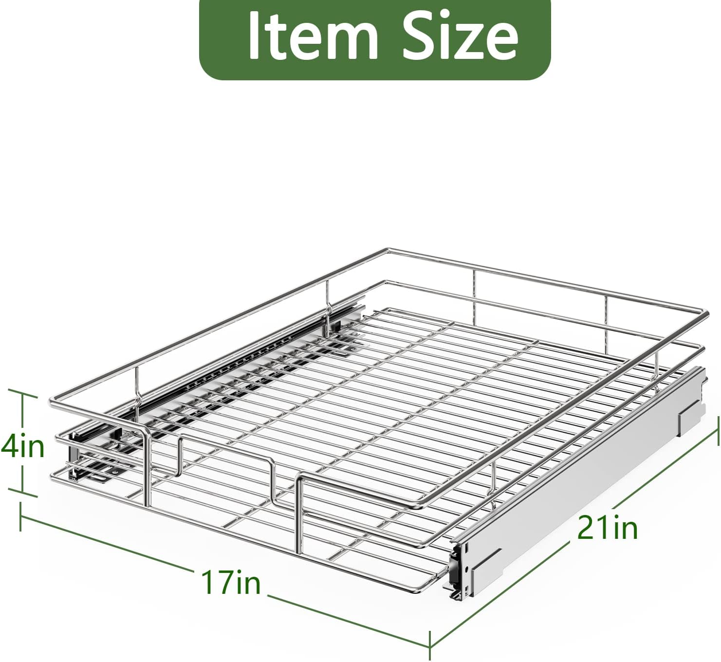 LOVMOR Pull Out Cabinet Organizer 17" W x 21" D, Kitchen Cabinet Pull Out Shelves Slide Out Storage…