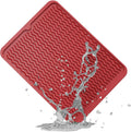 ZLR Silicone Dish Drying Mat for Kitchen Counter, Eco-Friendly Fast Dry Dish Mat, Easy Clean Multi Usage Drying Matt, Heat Resistant Trivet, 12" x 16" Large, Lave Red