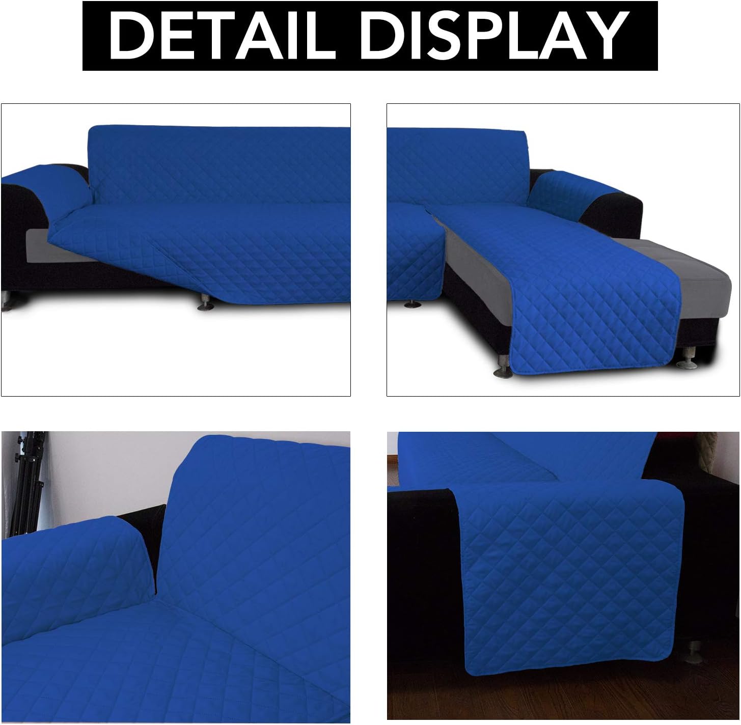 Easy-Going Sofa Slipcover L Shape Sofa Cover Sectional Couch Cover Furniture Protector Mat for Pets Dog Cat (Small, ClassicBlue/ClassicBlue)