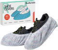 Disposable Shoe Covers 60 Pack Booties for Shoes Covers- Heavy Duty 35g White | Stretch Fits Men 10/Women 11 | Non-Slip, Recyclable Boot Covers for Indoor/Outdoor, Real Estate, Pet Care