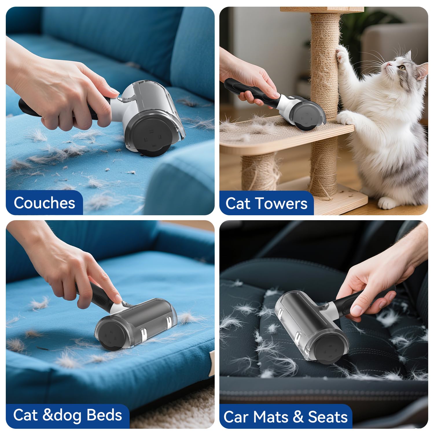 Belife Pet Hair Remover Roller Reusable Lint Roller for Dog and Cat Hair, Multi-Surface Pet Hair Removal Tool for Couch, Furniture, Carpet, Clothes, Bedding (Black)