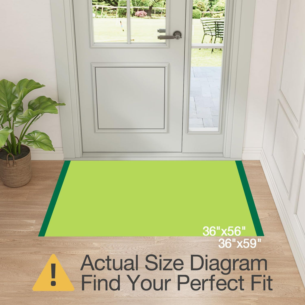 LUMI Ultra Thin Door Mat for Entryway,36"x56" Low Profile Non Slip Rubber Backing Indoor Doormat, Easy Clean Welcome Entrance Mat for Inside House, Patio, Beige