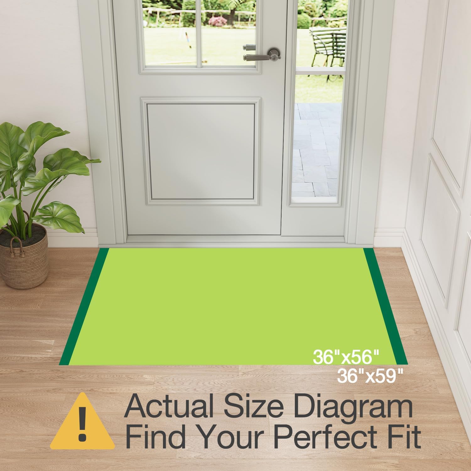 LUMI Ultra Thin Door Mat for Entryway,36"x56" Low Profile Non Slip Rubber Backing Indoor Doormat, Easy Clean Welcome Entrance Mat for Inside House, Patio, Beige