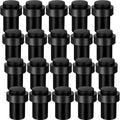 Chumia 20 Pcs Door Stopper Mounted Floor Stops Stainless Steel Cylindrical Stopper Modern Decorative Rubber Bumper Stops Holder Wall Protector for Bottom or Top of Door (Black)