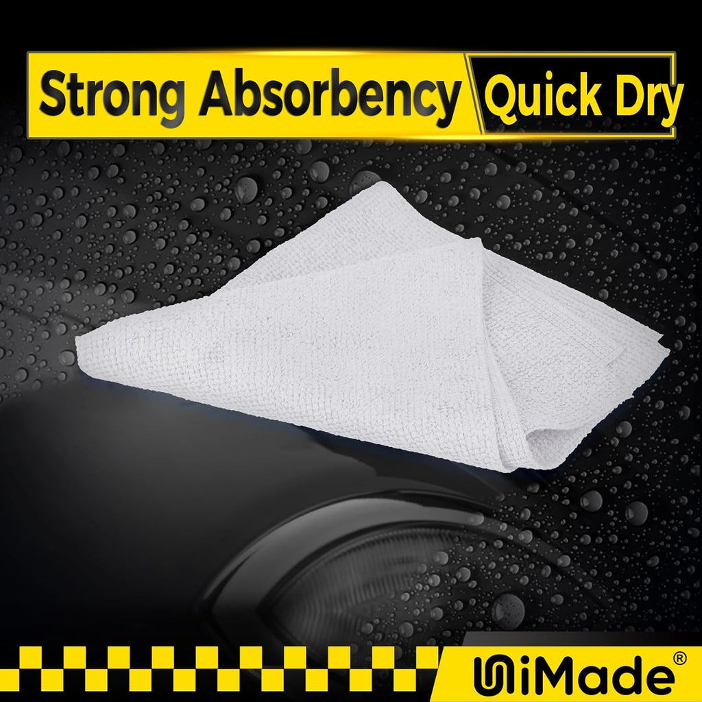 Microfiber Cleaning Cloth, 24 Pack Soft Towel for Cars Bulk Shop Towels Absorbent Car Wash Rags for Automotive Bar Mechanic Restaurant Garage Housekeeping, 11.5"x 11.5", White