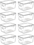 Clear Plastic Storage Bins with Lids, Perfect for Kitchen Organization or Pantry Organization and Storage, Stackable Fridge Organizer Bins, Storage Containers for Organizing, Cabinet Organizers