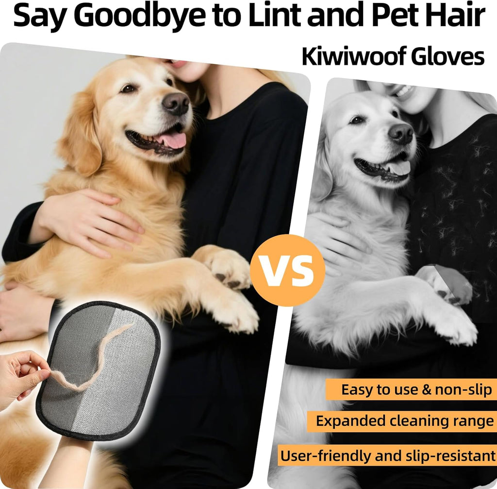 2Pcs Electrostatic Pet Hair Removal Gloves for Cats & Dogs,2025 New Upgraded Reusable Quick De-Shedding Grooming Gloves,Animal Fur Remover Tool for Couch,Carpet,Furniture, Car Seat,Clothing,Curtain
