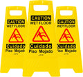 Wet Floor Sign 3 Pack - Caution Wet Floor Signs Commercial for Safety Precautions | Visible Yellow Warning Sign for Slippery Surfaces