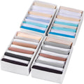 4 Packs T-shirt Drawer Organizers for Clothing,10 Grids Compartment Wardrobe Storage Box, Clothes Organizer for Folded Clothes, T-shirt, Legging, Silk Scarve-White