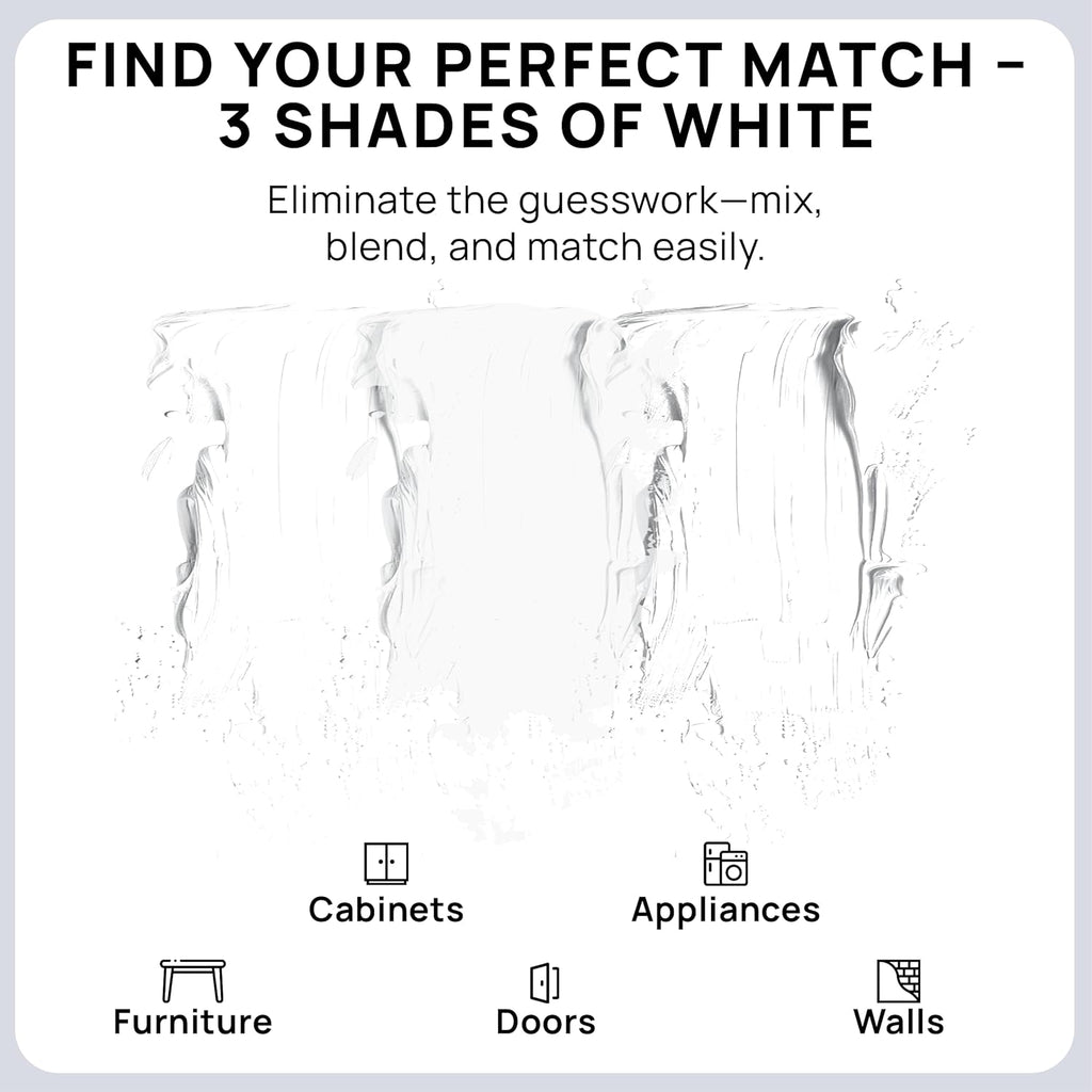 spot. Touch-Up Paint | Matte Finish for Cabinets, Walls, Doors & Furniture | Multi-Tone White Repair Kit | Quick-Dry, Self-Priming, Low-Odor, Eco-Friendly | No-Sanding or Primer Needed | 3 Pack