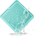 ZLR Silicone Dish Drying Mat for Kitchen Counter, Eco-Friendly Fast Dry Dish Mat, Easy Clean Multi Usage Drying Matt, Heat Resistant Trivet, 12" x 12" Middle, Mint Green
