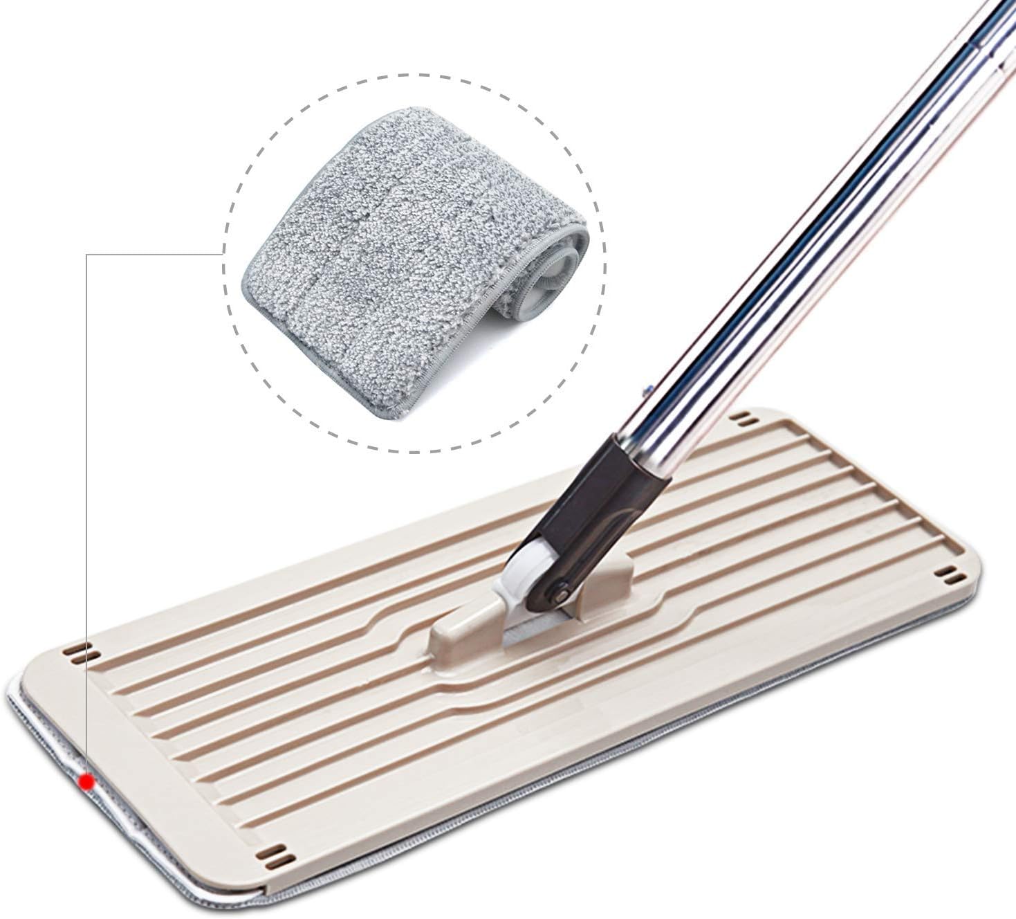 Bulletproof Microfiber Mop Replacement Heads - 5 Pack Washable Pads for Floor Cleaning Compatible with Tethys,Joy Moop & Most 11” - 13” Flat Squeeze Mops for Wet/Dry Mopping, Sanitizing, Scrubbing