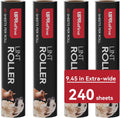Large Lint Roller Refill 240 Sheets(4 Pack) Value Set, Extra Sticky, Easy Tear for Lint Remover, 9.45 in Pet Mega Extreme Stick Refill for Floor Roller Cleaning for Pet Hair