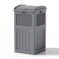 Patiowell 36 Gallon Outdoor Trash Can, Resin Outdoor Garbage Can with Lid for Patio, Backyard, Deck, Gray