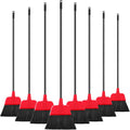 8 Pcs Outdoor Broom for Floor Cleaning 54 Inch Commercial Heavy Duty Broom Long Handle Kitchen Household Angle Brooms for Sweeper Sweeping Indoor Dust Hair Cleaner Corn Shop(Red)