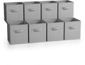 Sorbus Fabric Storage Cubes - 8 Foldable Storage Bins for Organizing Pantry, Cubbies, Toy Box - Clothes Storage & Closet Organizer - 11 Inch Collapsible Cube Baskets for Shelves with Handle