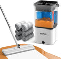 Mop and Bucket Set, Flat Microfiber Mops for Floor Cleaning, Wall Cleaner Mop and Bucket System with Wringer, Wet and Dry Use
