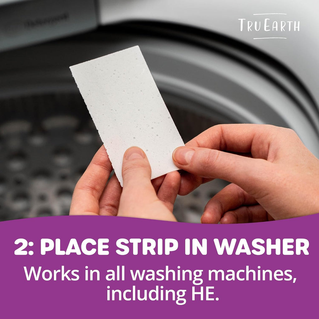 Tru Earth Compact Dry Laundry Detergent Sheets - Up to 768 Loads (384 Count) - Paraben-Free - Original Eco-Strip Liquidless Detergent, Travel Sheets - Lilac Breeze