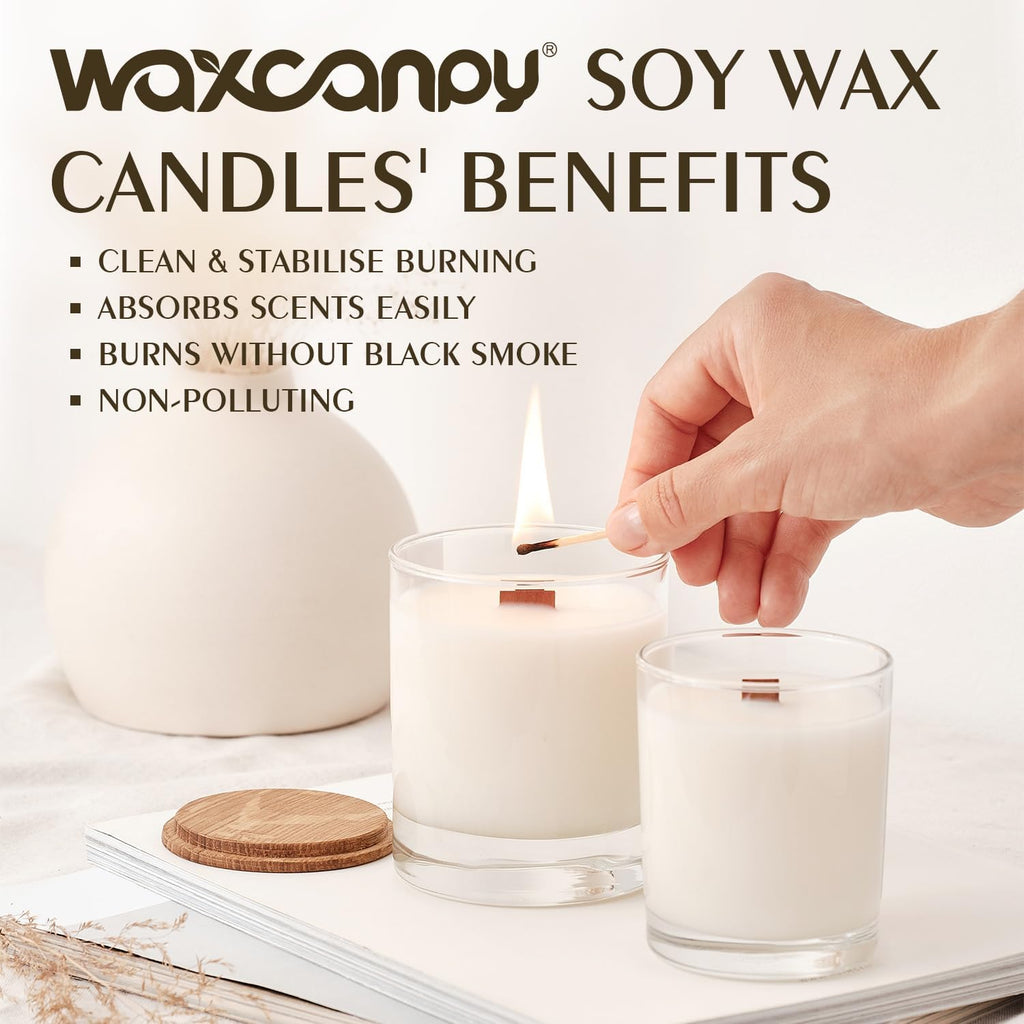 Soy Wax Flakes, Waxcanpy Natural Candle Wax, Organic Soy Wax for Candle Making from Farm, No Additives, Harmless and Pure (40lb)