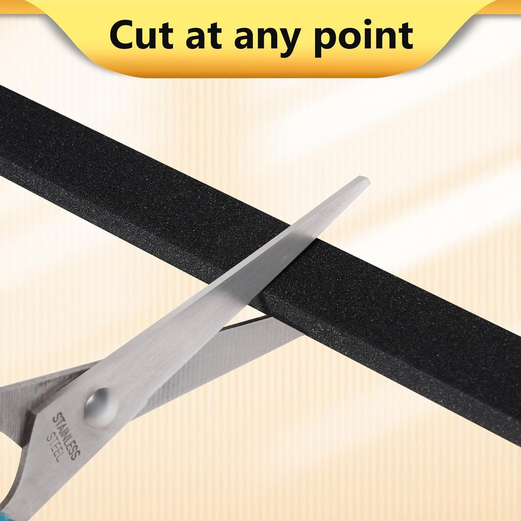 32Feet Weather Stripping Seal (1 Inch X 1/16 Inch) for Door Window, High Density Foam Tape, Soundproofing, Insulation Strip, Door Sealers for Door Frame- Black